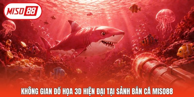 Không gian đồ họa 3D hiện đại tại sảnh bắn cá Miso88